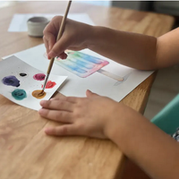 Breathe People Kid's Watercolor Postcard Kit - Happy Fruits