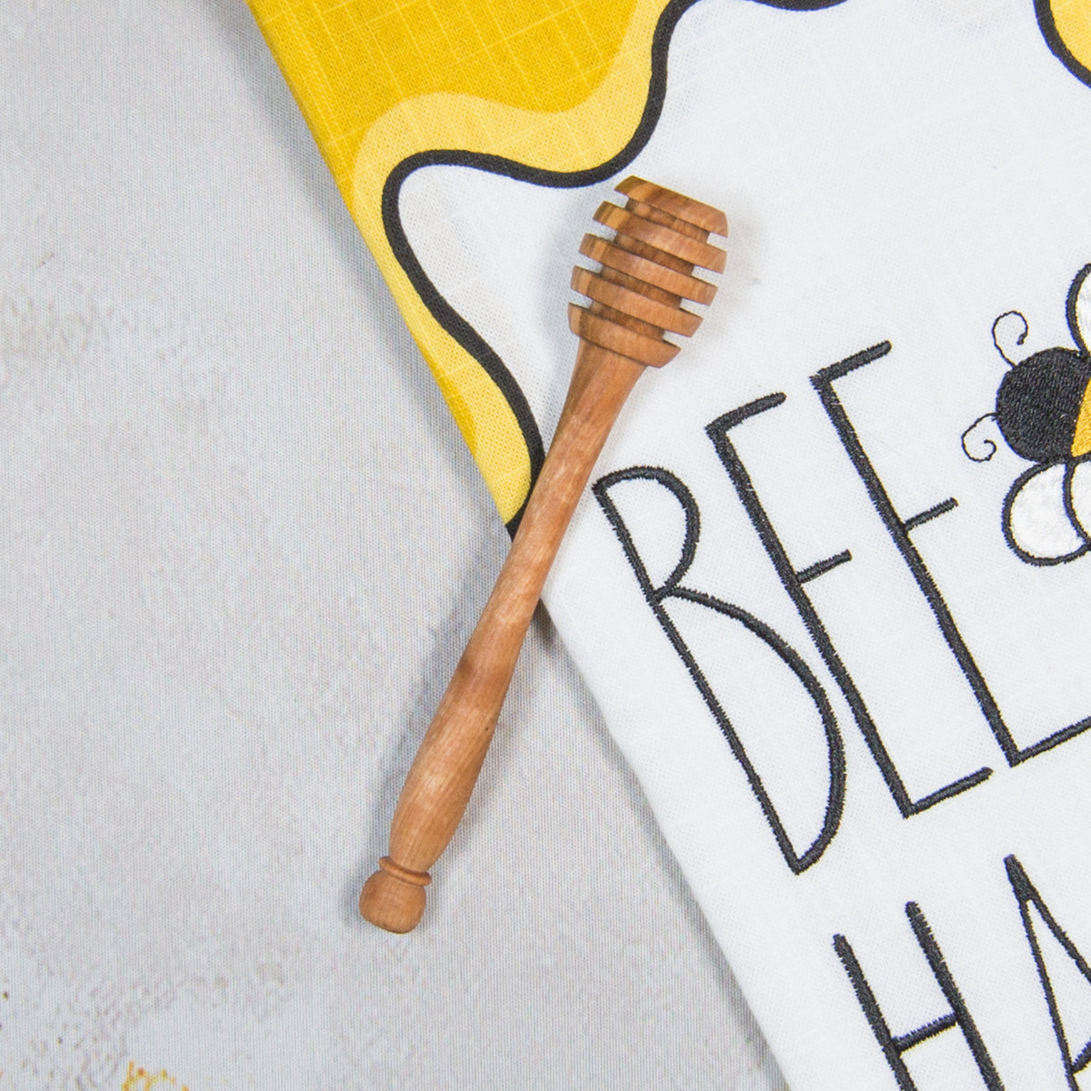 Pot à miel et cuillère en bois d'olivier 