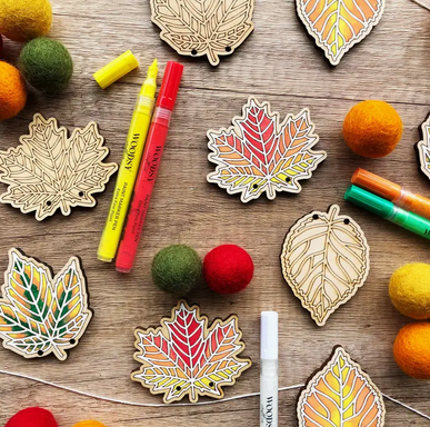 Wooden Garland Craft Kit - Fall Leaves