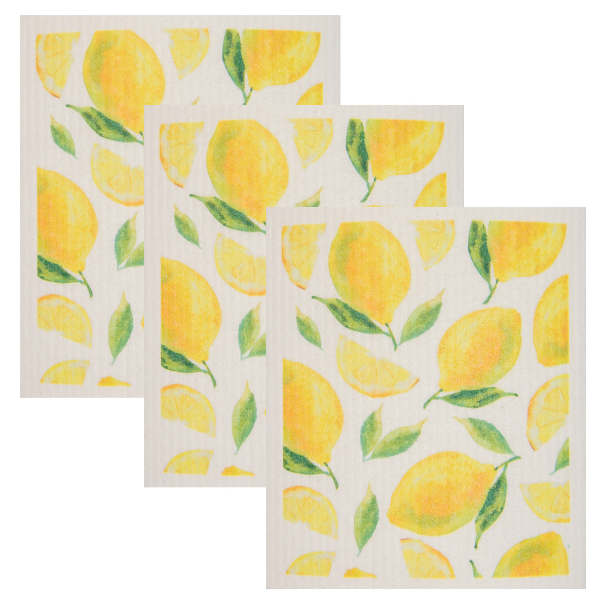 Swedish Dish Cloth Set of 3 - Lemons