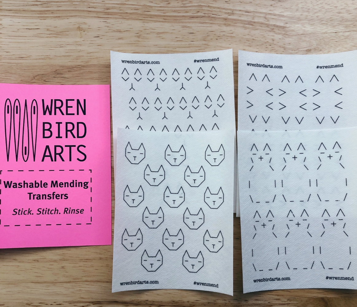 Embroidery Pattern Transfers - Mending Patterns Pink Book