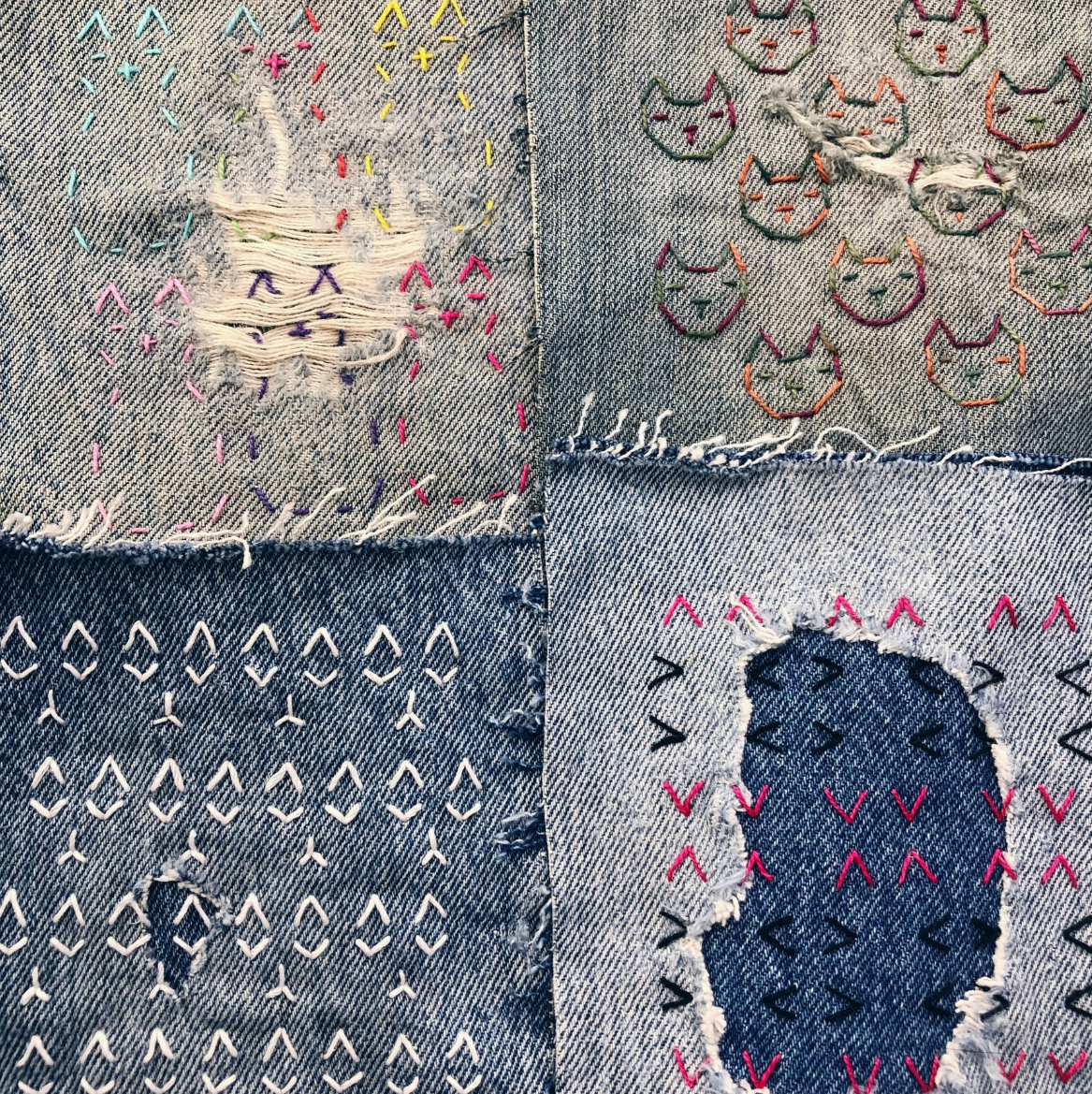 Embroidery Pattern Transfers - Mending Patterns Pink Book