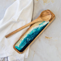 Ocean Design Olive Wood Spoon Rest and Spoon