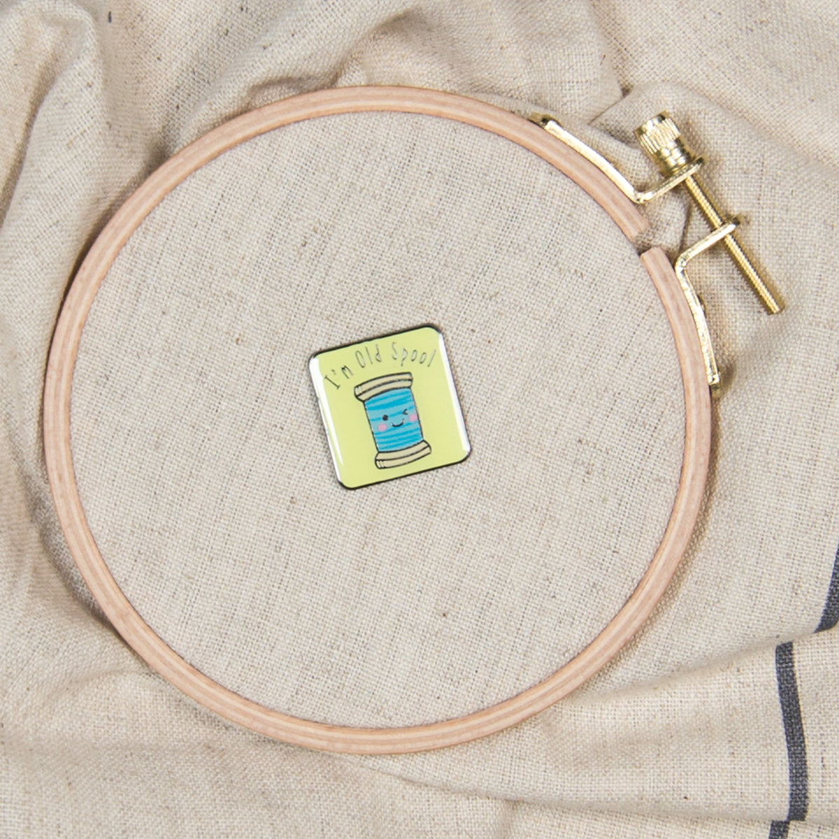 Enamel Needle Minder - I'm Old Spool