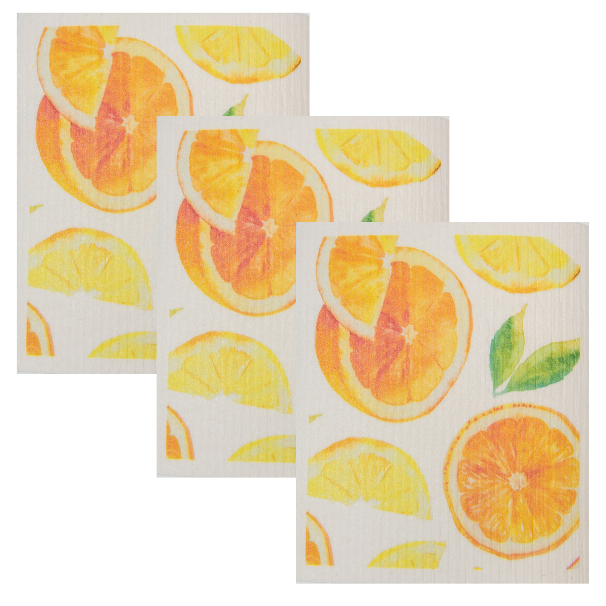 Swedish Dish Cloth Set of 3 - Oranges