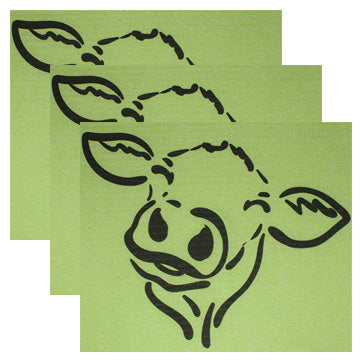 Swedish Dishcloth Set of 3 - Cow Silhouette on Green