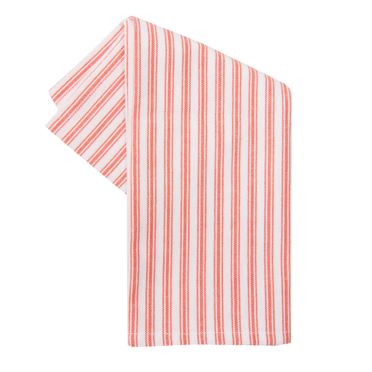 Dunroven House Red - White Plain Weave Striped Towel 20x28