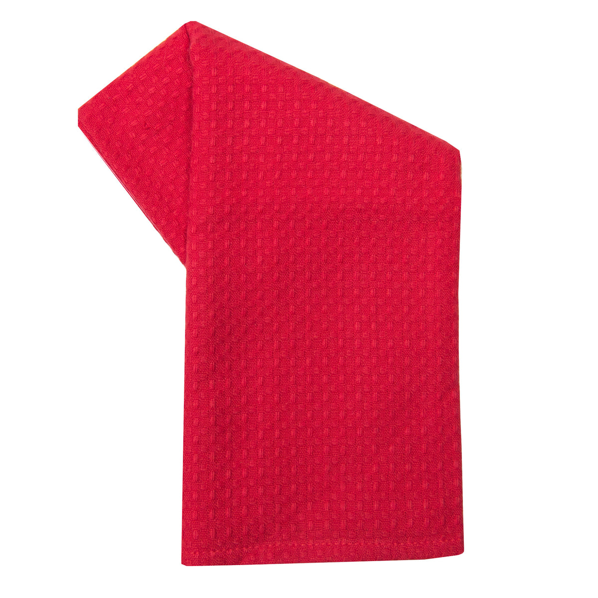 mungo honeycomb cotton tea towel - red