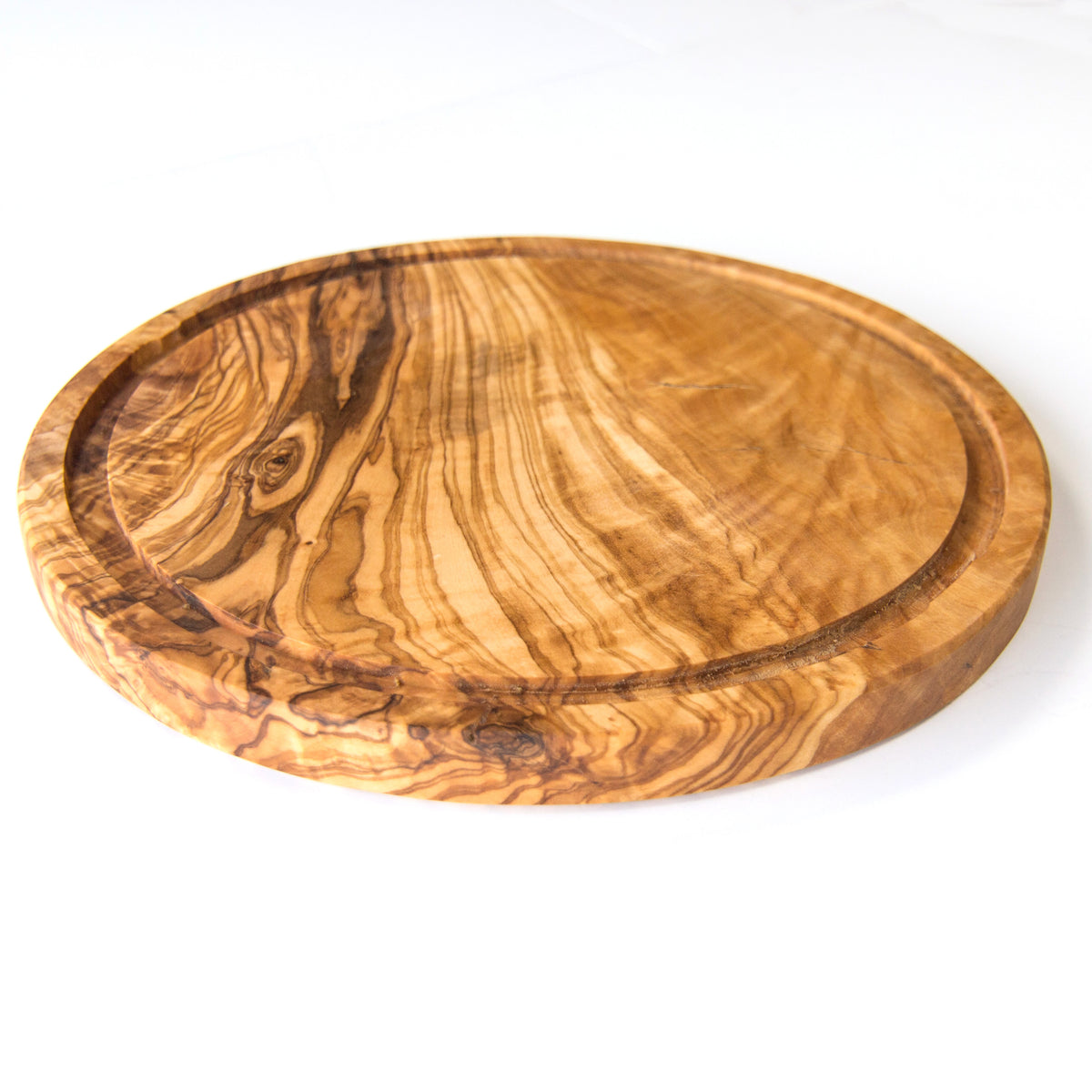 Hand Carved Olive Wood Round Board