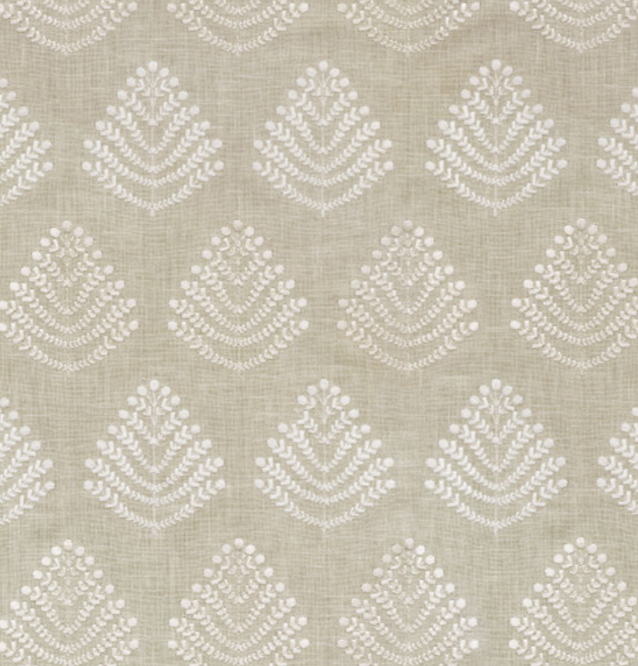 CLOSEOUT P/K Lifestyles Royal Fern Emb - Papyrus 408843 Upholstery Fabric 6.5 Yard Cut