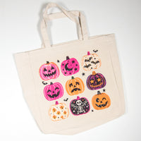 Tote Bag - Pink Halloween Pumpkins