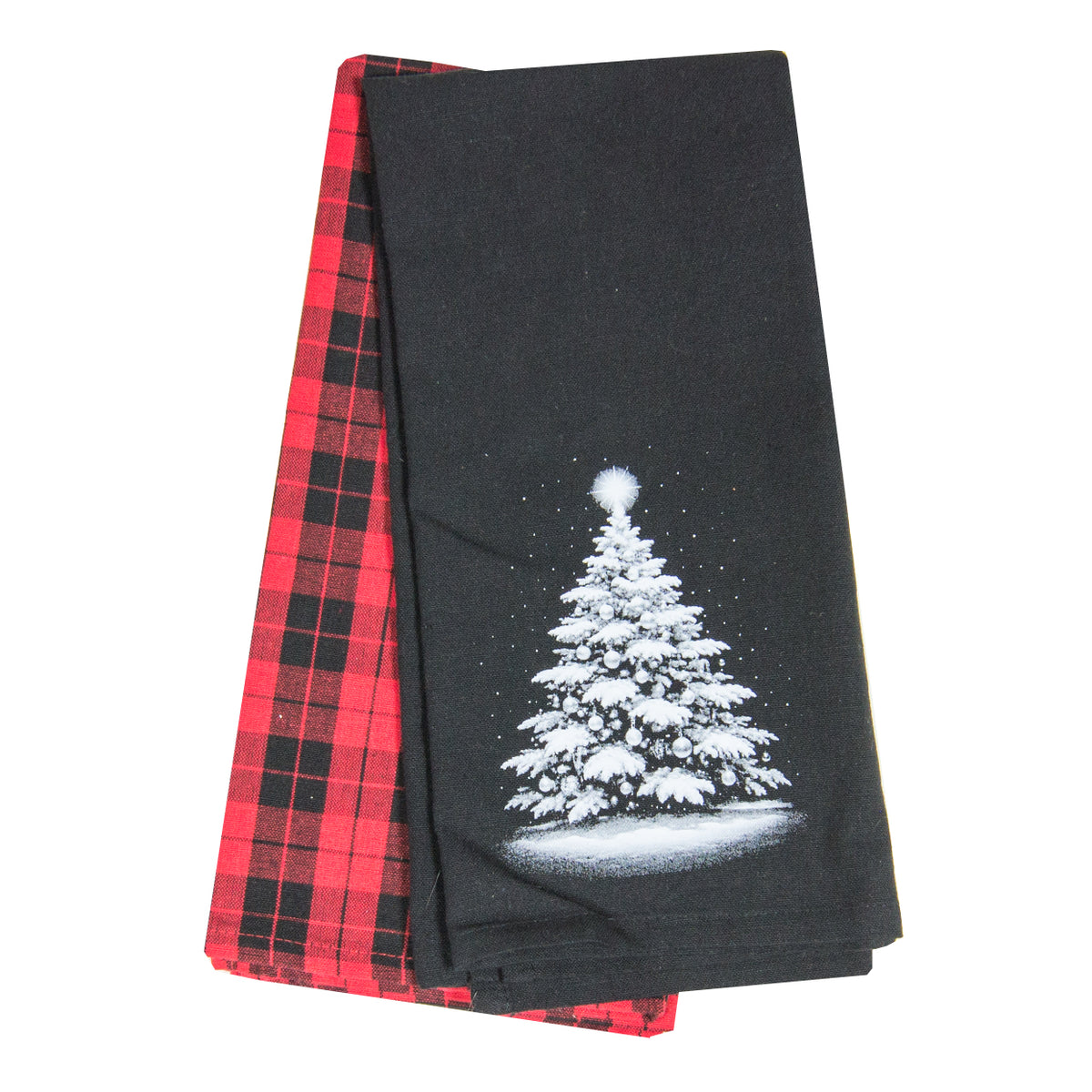 Tea Towel Set of 2 - White Snowy Tree