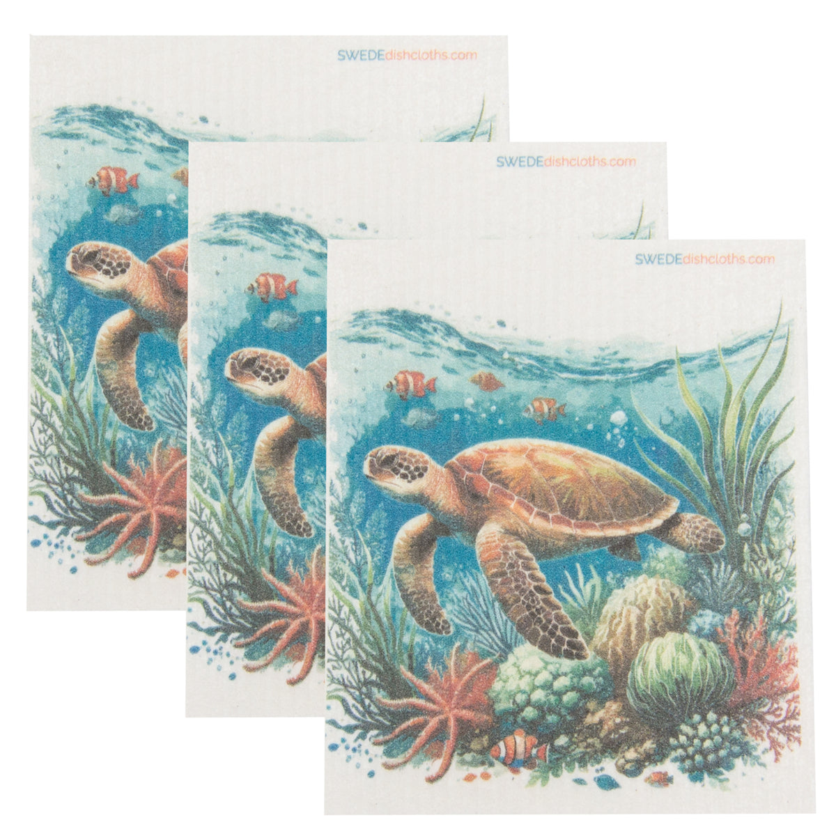 Swedish Dishcloth Set of 3 - Sea Turtles