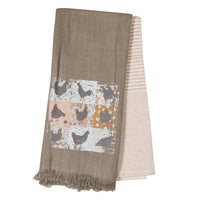 Tea Towel Set of 2 - Chicken Squares