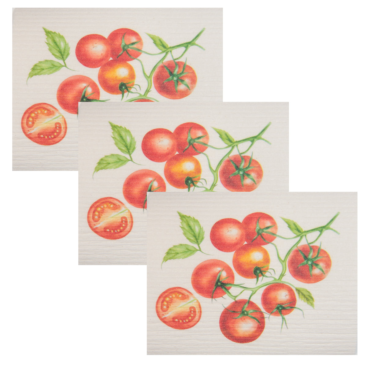 Swedish Dish Cloth Set of 3 - Vine Ripe Tomatoes