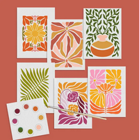 Breathe People Watercolor Postcards Kit - Abstract Bontanicals