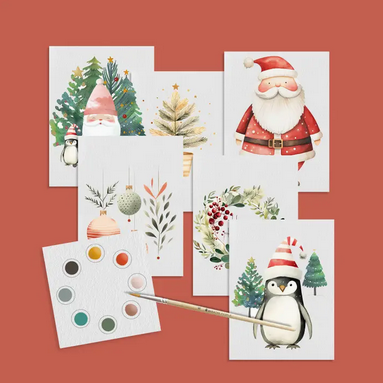 Breathe People Watercolor Postcards Kit - Holiday