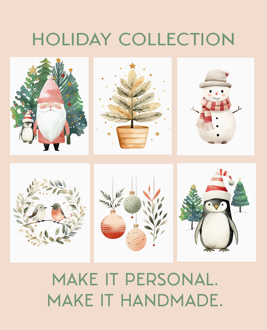 Breathe People Watercolor Postcards Kit - Holiday