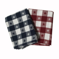 Patriotic Seasonal Towel Set of 2- Jacquard Star Check