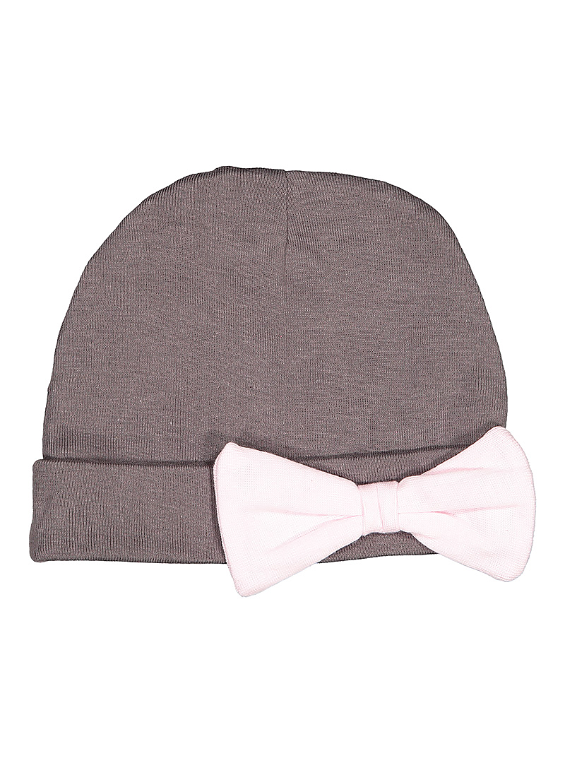 Baby Girl Gray Cap with Pink Bow *CLOSE OUT*