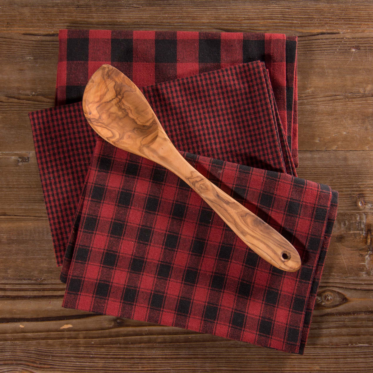 Dunroven House Tea Towel Red and Black Check Series