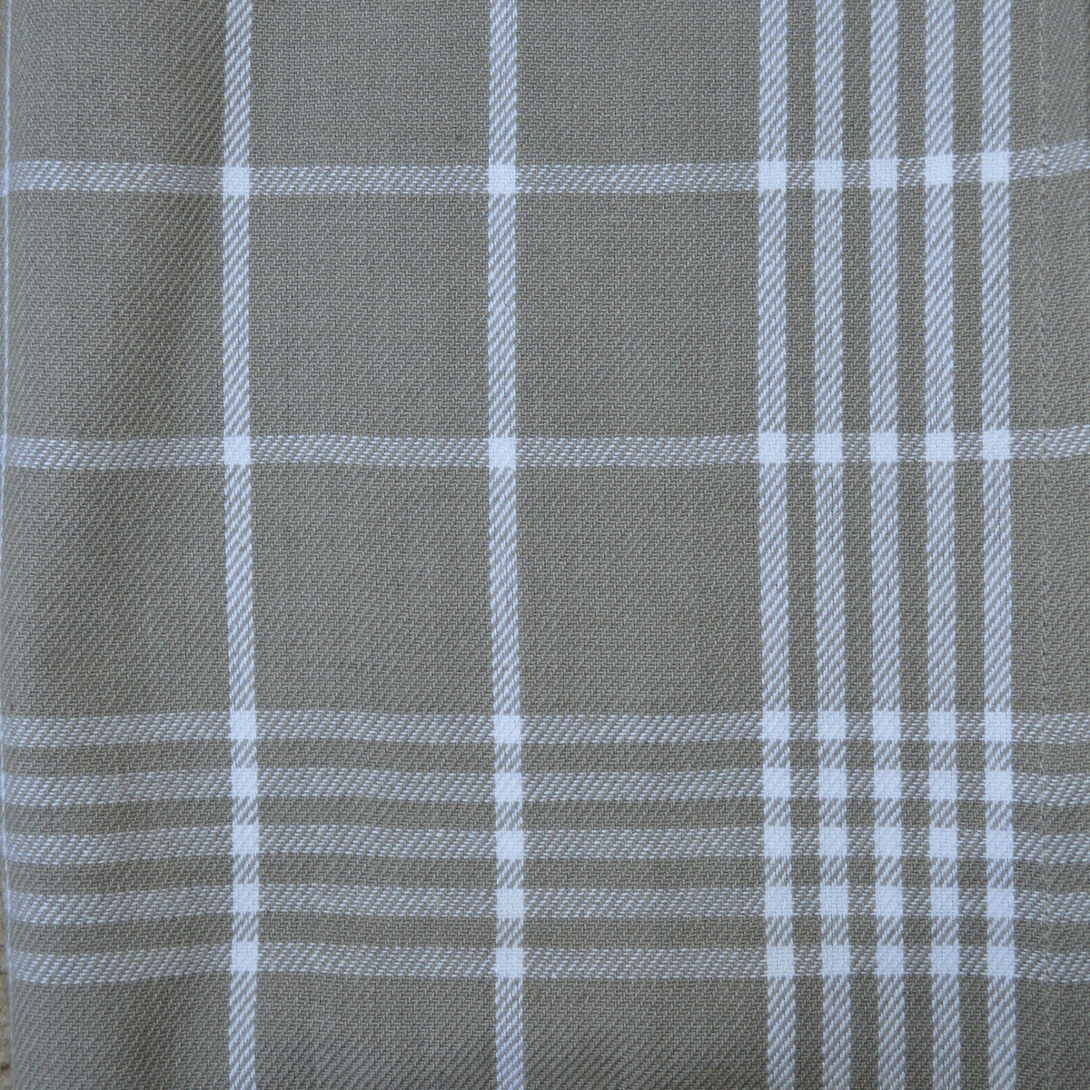 Tea Towel - Dunroven House Home Collection Picnic Plaid Taupe and White