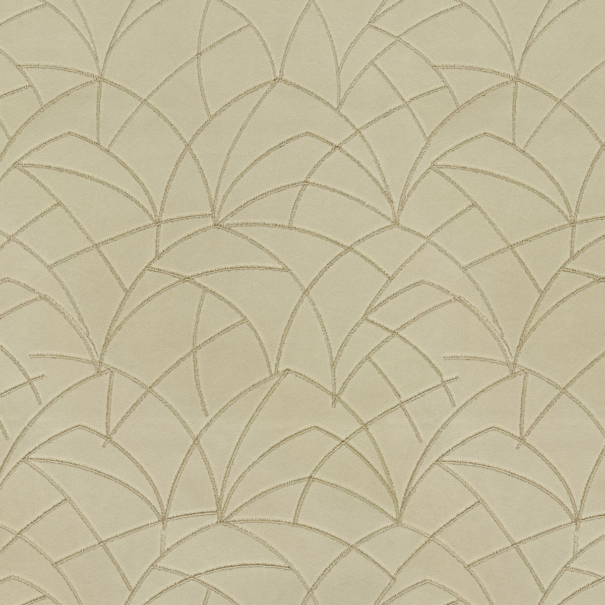 P/K Lifestyles Curvature Embroidery - Flax 411278 Upholstery Fabric