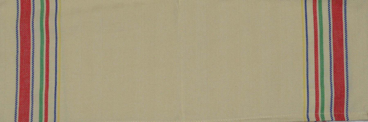 Toweling Fabric - Plain Weave Vintage Stripe Border