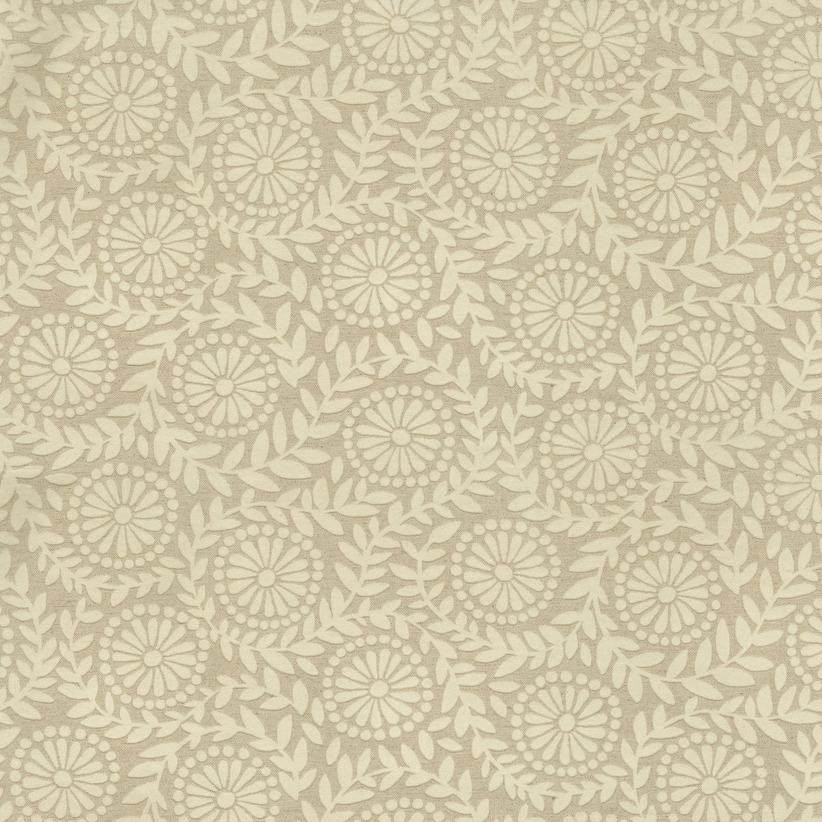 P/K Lifestyles Flock Botanical - Ivory 411641 Upholstery Fabric