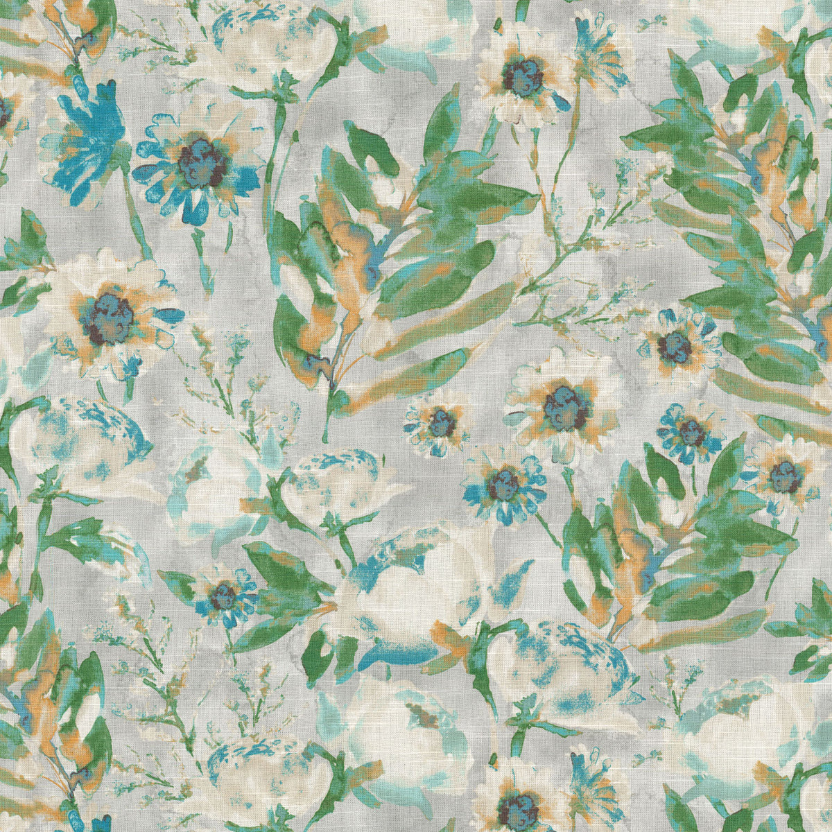 Kelly Ripa Home Flower Mania - Seaglass 550412 Upholstery Fabric