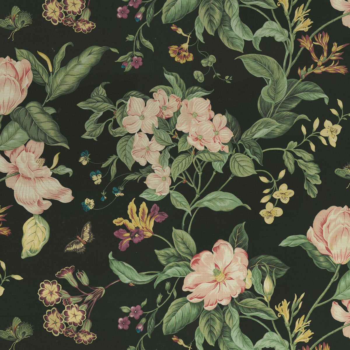 Williamsburg Garden Images - Noir 750672 Upholstery Fabric