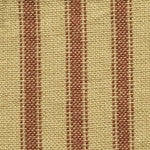 Red And Cream Homespun Ticking Fabric, Primitive Red Stripe Cotton Fabric