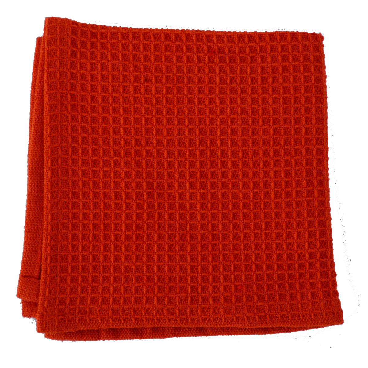 100% Cotton Flat Waffle Dish Cloths For Washing Dishes, 12x13, 4-Pack, Red