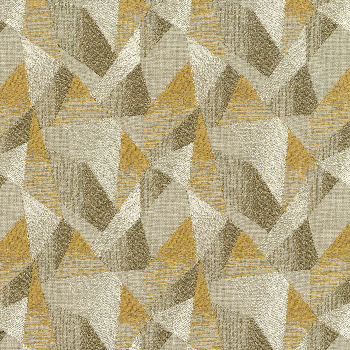 P/K Lifestyles Prism Embroidery - Gold 411441 Fabric Swatch
