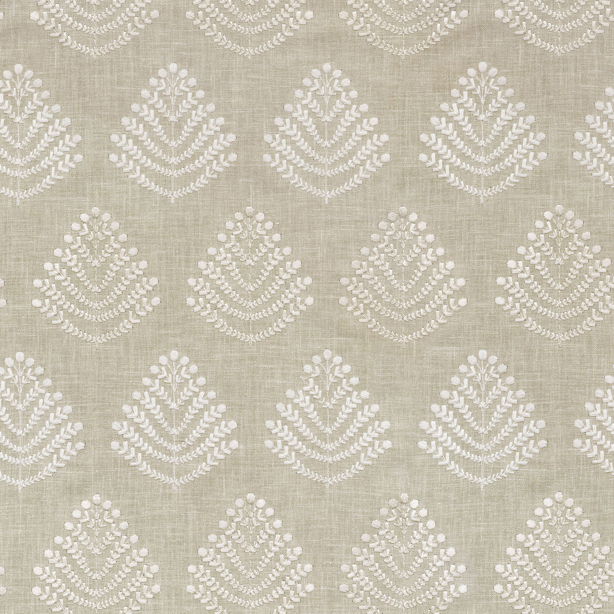 P/K Lifestyles Royal Fern Embroidery - Papyrus 408843 Upholstery Fabric