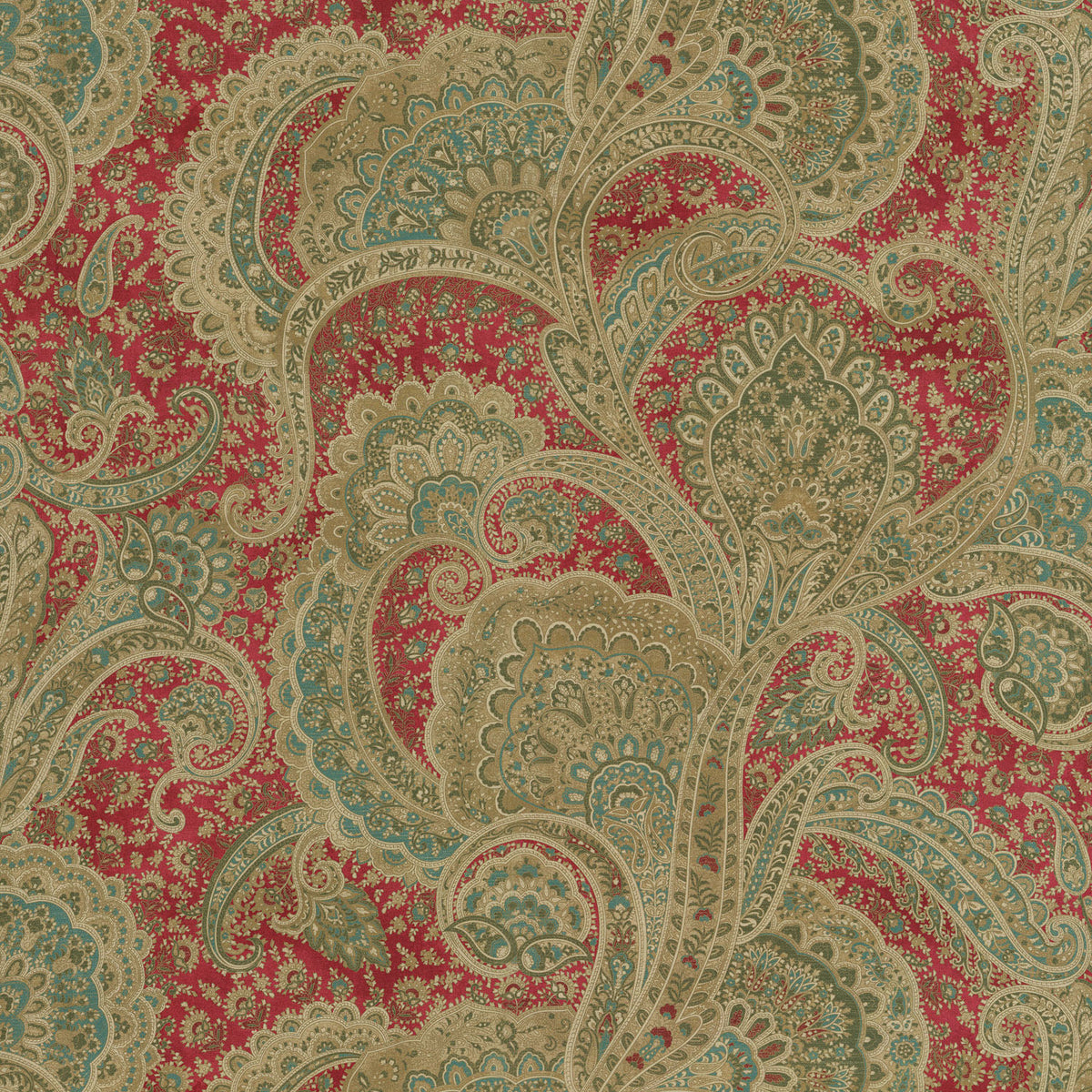 P/K Lifestyles Sultan's Paisley - Cerise 409260 Upholstery Fabric