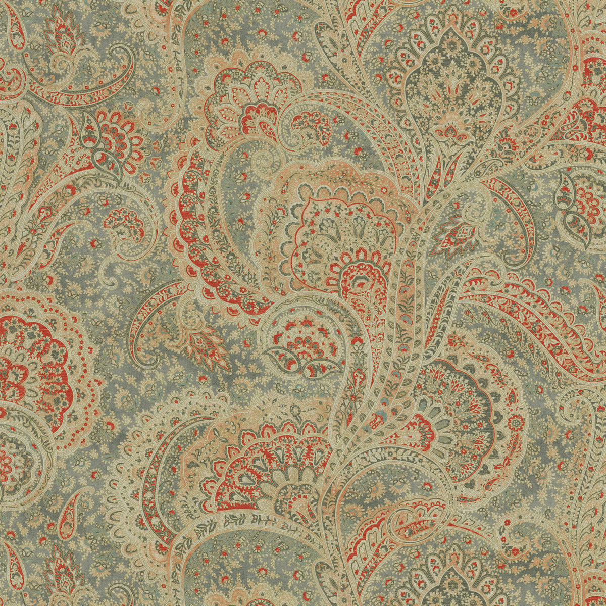 P/K Lifestyles Sultan's Paisley - Ember 409261 Fabric Swatch