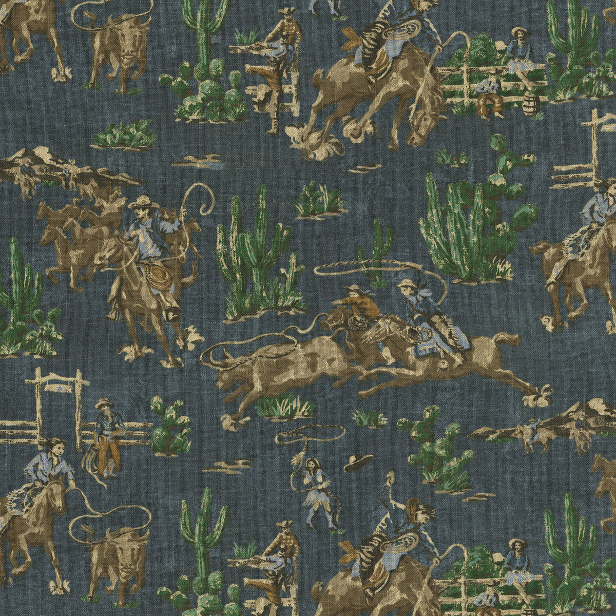 Waverly Wild West - Denim 682321 Upholstery Fabric