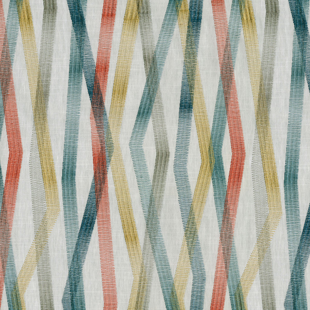 Novogratz Zig Zag Embroidery - Confetti 180221 Upholstery Fabric