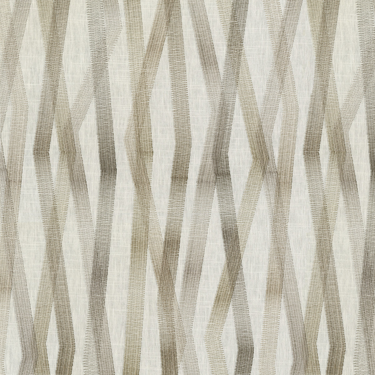 Novogratz Zig Zag Embroidery - Flax 180223 Upholstery Fabric
