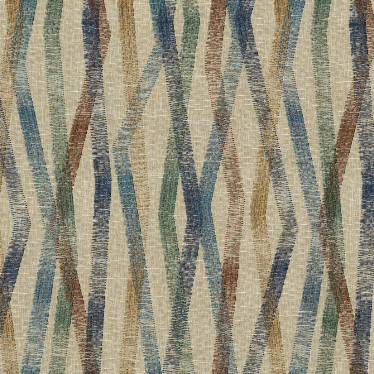 Novogratz Zig Zag Embroidery - Jewel 180224 Upholstery Fabric