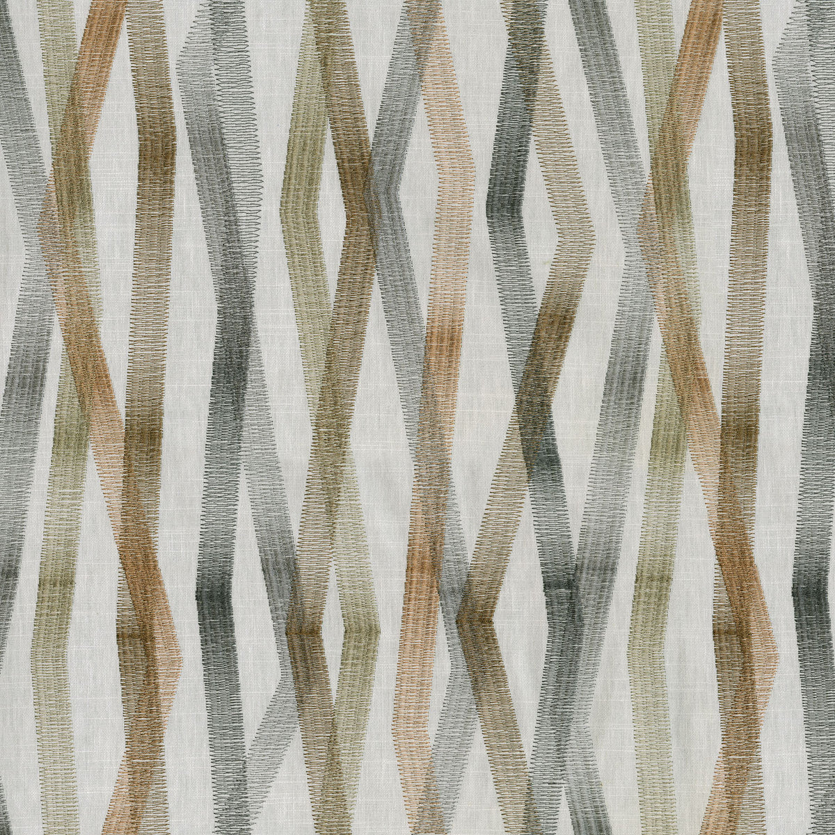 Novogratz Zig Zag Embroidery - Woodland 180222 Upholstery Fabric