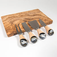 Black and Gold Design Cheese Knives Set of 4