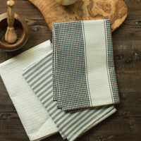 Tea Towel - Dunroven House Mini Check with Blank Band