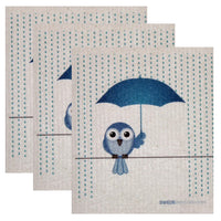 Swedish Dishcloth Set of 3 - Bluebird in Rain