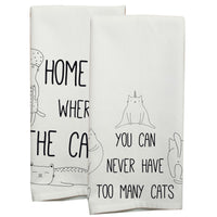 Tea Towel Set of 2 - Printed Cats