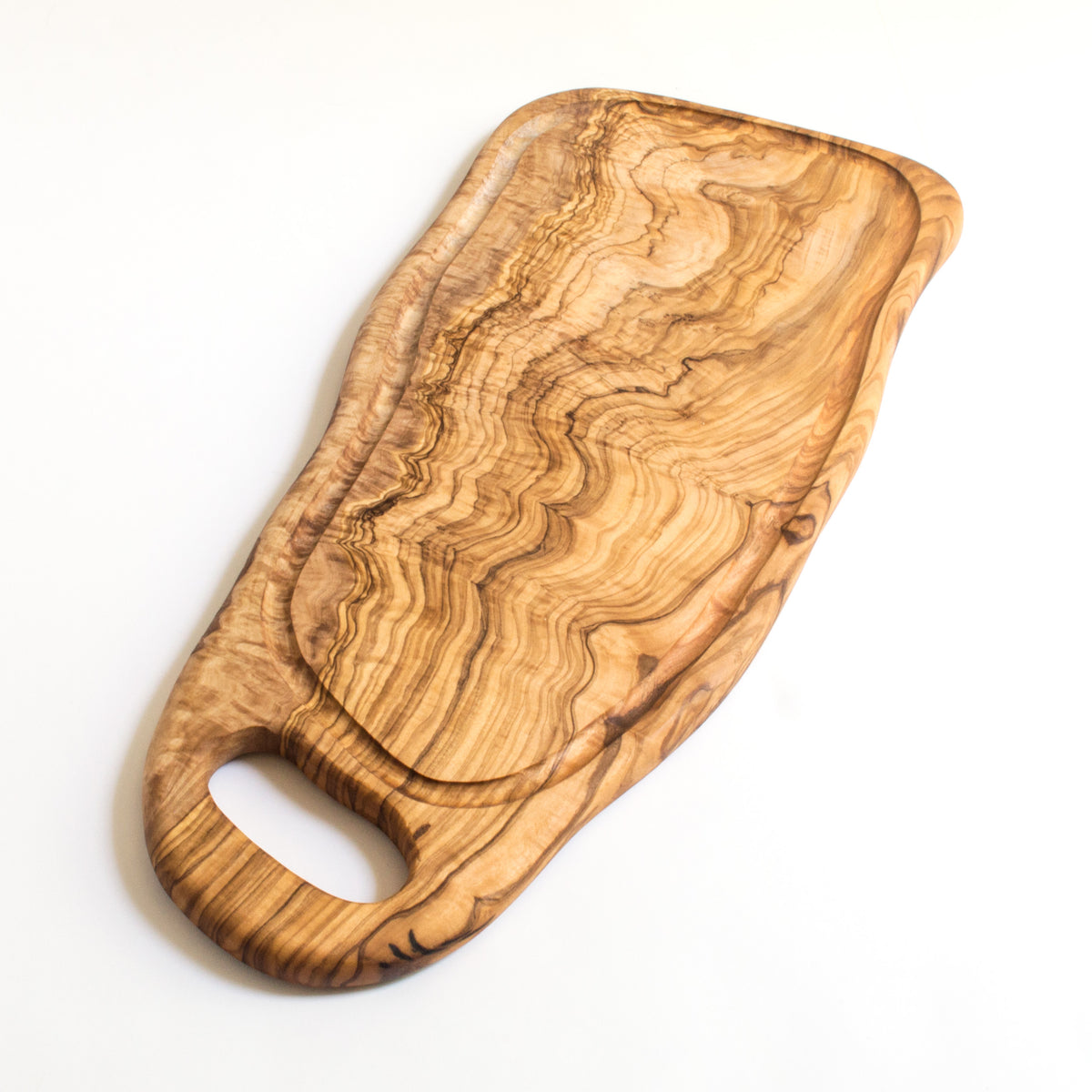 Olive Wood Charcuterie Board Natural Shape with Handle