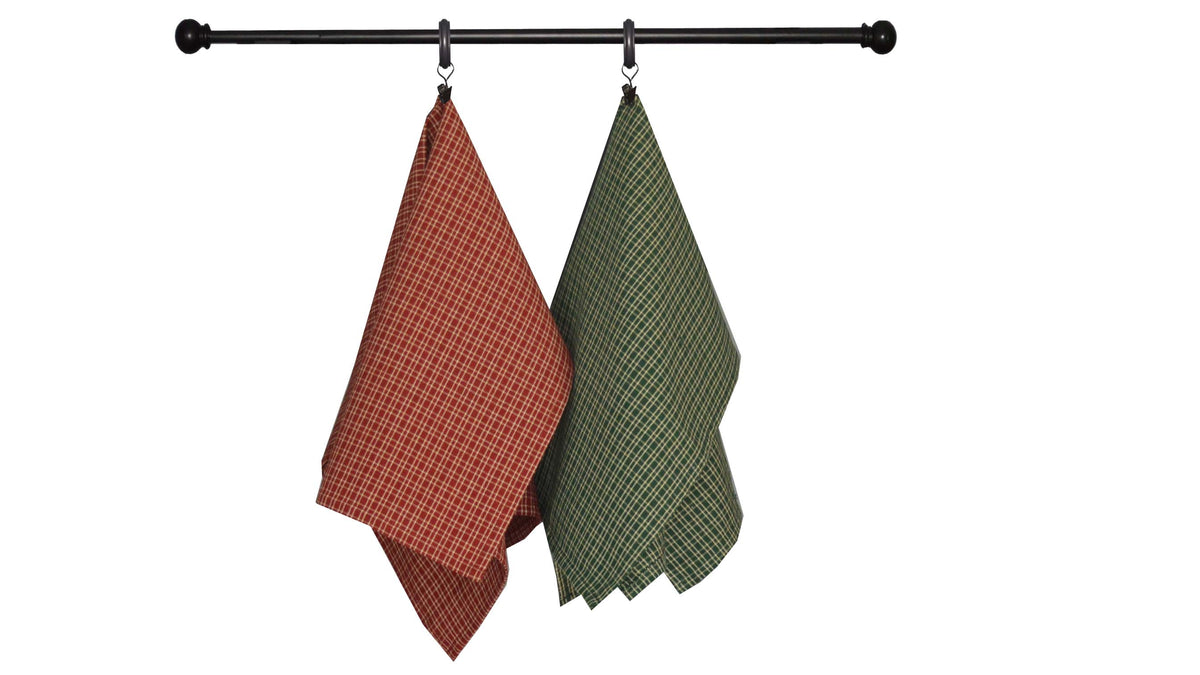 Christmas Seasonal Towel Set of 2 - Red and Green Country/Primitive