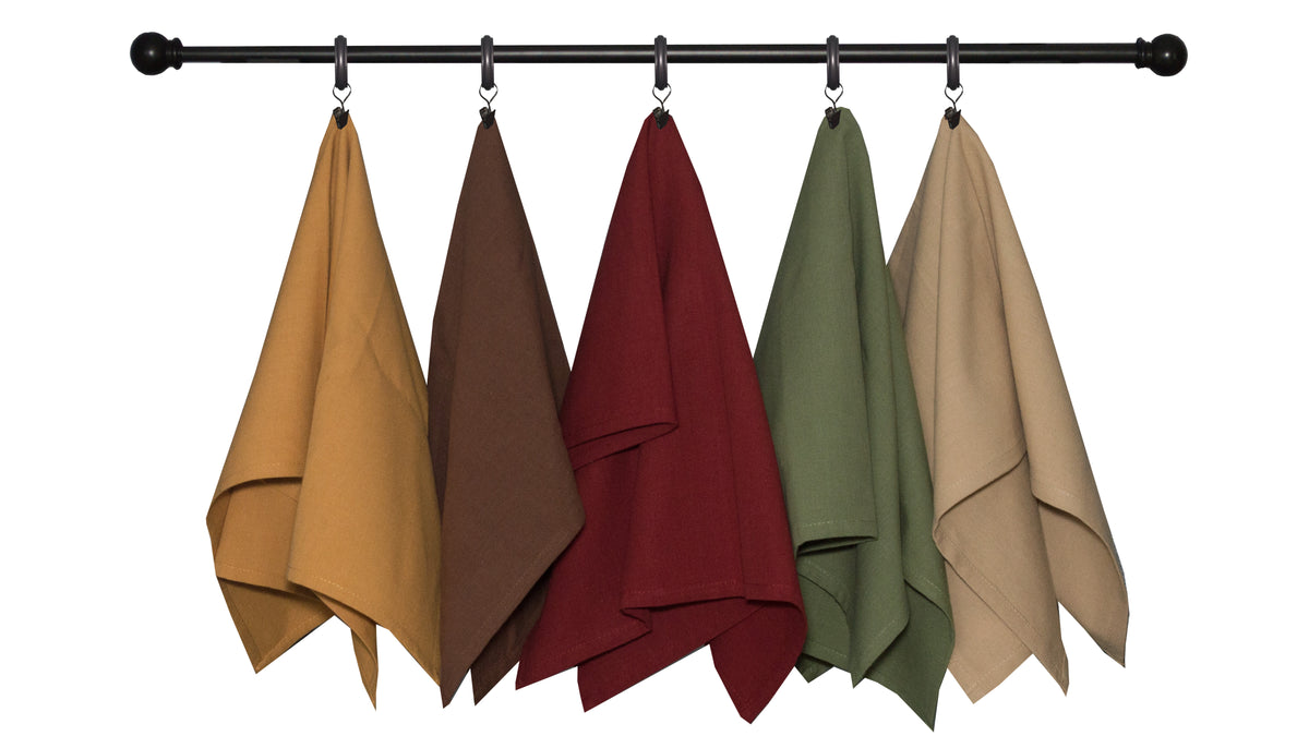 Fall Seasonal Towel Set Plain Weave Solid Variety
