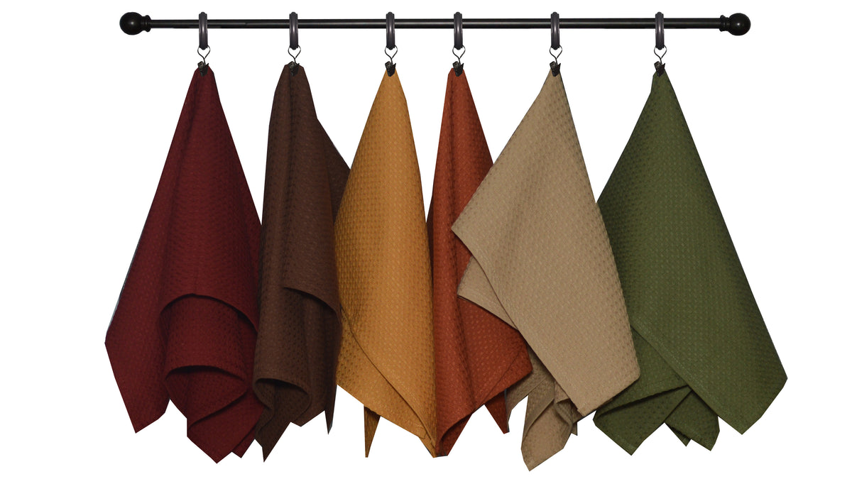 Fall Seasonal Towel Set Waffle Weave Solid Variety